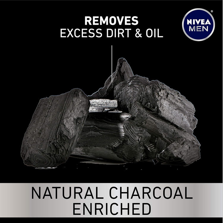 DEEP Cleansing Beard and Face Wash, Enriched with Natural Charcoal, 3 Pack of 3.3 Fl Oz Tubes