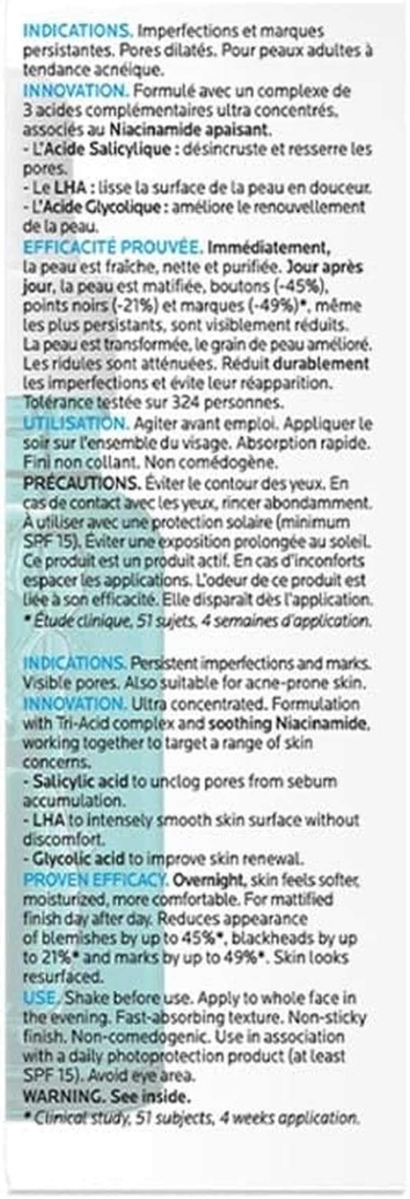 La Roche-Posay Ultra Concentrated Serum, Anti-Imprefections and Marks, for Acne Prone Skin, Effaclar, 30Ml