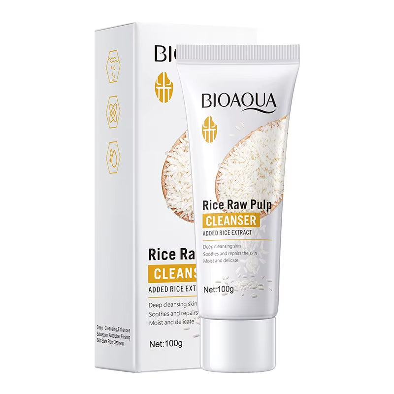 BIOAOUA Rice Puree Series Reduces Wrinkles Softens the Skin Enhances Skin Texture Moisturizes Nourishes the Skin Cleanses Face