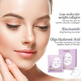 Deep Collagen Jelly Gel Face Mask,Bio-Collagen Facial Mask for Glass Glow Skin,Hydrating Hydrogel Sheet Overnight Mask, Low Molecular Weight Collagen for Lifting, Firming, and Moisturizing