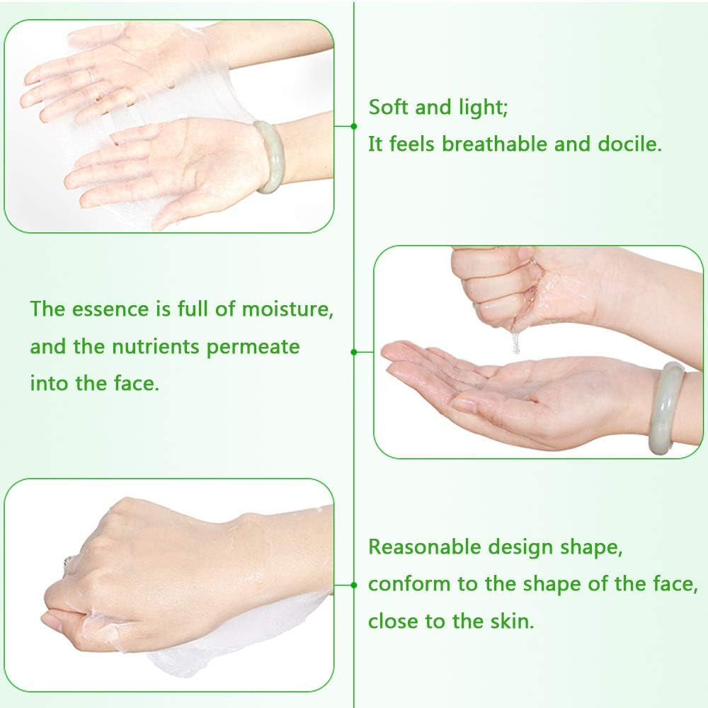 Aloe Facial Skincare Sheet Hydrating Moisturizing Revitalizing Facial Skincare Sheet for Dry, Oily, Sensitive and Tired Skin 25Ml/0.8Oz, Pack of 10